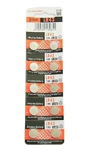 10pcs Maxell LR43 1.5v Alkaline Button Batteries also known as AG12 301 386 L1142 LR1142 186 D301 D386