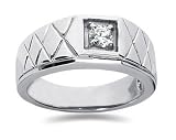 0.25 CTW Men's Diamond Ring in 14K White Gold