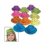 Neon Animal Print Gangster Hats (1 dz)