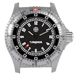 Stryker Watch Military Analog Quartz Timepiece Stainless Black Dial Sapphire Crystal Screw Down Crown Case Back New
