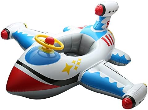 Kids Inflatable Seesaw Swimming Pool Water Toy Spaceship Ride-Ons with Pump
