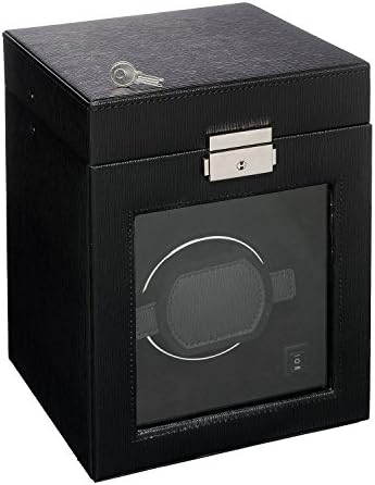 Wilouby Men's Single High End Automatic Watch Winder with Top Lid with compartments