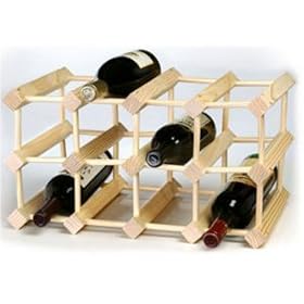 12 Bottle Solid Pine Wine Rack Beige by bamtar