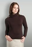 Womens Cashmere & Merino Slinky Polo Neck Jumper Chocolate Medium