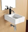 ELANTI 1101 Porcelain Wall-Mounted Rectangular Compact Sink