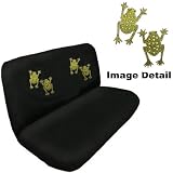 Charming Green Frogs w/ Stars & Hearts Gem Crystal Studded Rhinestone Bling Car Truck SUV Rear Bench Seat Cover