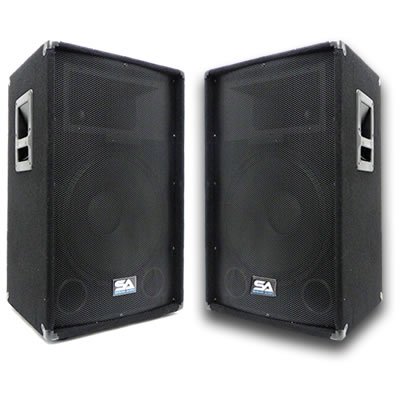 Seismic Audio - Pair of 15 PA DJ Speakers 700 Watts PRO Audio - Mains Monitors Bands Karaoke Churches Weddings