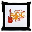 Flaming Orange Guitar Decorative Throw Pillow, 18