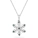 10k White Gold Blue Diamond Snowflake Pendant (1/10 cttw, I-J Color, I2-I3 Clarity), 18"