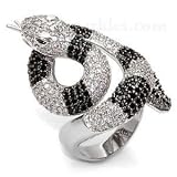 Cubic Zirconia Stripe Snake Pave Ring