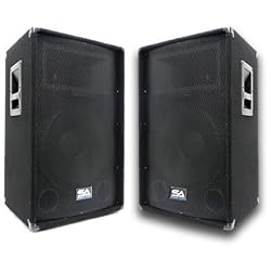 Seismic Audio - Pair of 15 PA DJ Speakers 700 Watts PRO Audio - Mains, Monitors, Bands, Karaoke, Churches, Weddings
