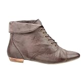 41z  RzCULL. SL160  Womens Brown Tan Flat Pixie Ladies Ankle Lace Up Boots Size 3 4 5 6 7 8