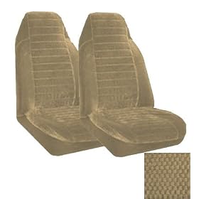 Set of 2 Universal Fit High Back Scottsdale Pattern Front Bucket Seat Cover - Sand