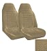 Set of 2 Universal Fit High Back Scottsdale Pattern Front Bucket Seat Cover - Sand