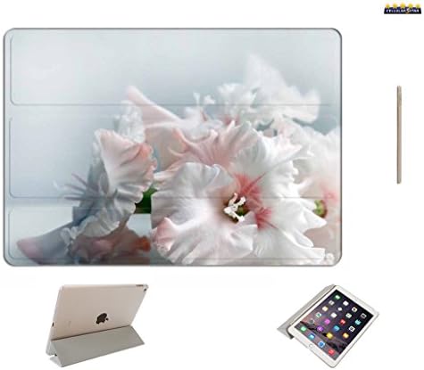 JackGold Apple Ipad Air 2 Case Cover,New Hard Impact Resistant Premium PU Leather Ultra Slim Stand Auto Sleep Cover Case for iPad air 2 Back Transparent Color White