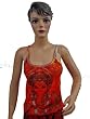 Womens Yoga Clothing Hindu God Ganesha Print Bohemian Orange Red Tank Top Size Small