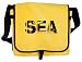 Seattle Airport Code SEA Washington Messenger Bag Yellow Barcode
