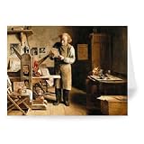 The Printer, 1875 (oil on canvas) by Adrien.. - Greeting Card (Pack of 2) - 7x5 inch - Art247 - Standard Size - Pack Of 2