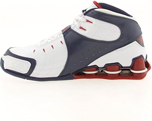 Nike Big Kids Shox VC V (white / varsity red / midnight navy)-7.0