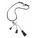 Diesel Leather and Sterling Silver 925 Tassel Necklace