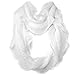 Silver Fever® Elegant Soft Woven Infinity Loop Figure Eight Endless Scarf Wrap (White)