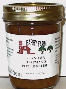 Grandma Chapman's Pepper Relish by Hot Dogs