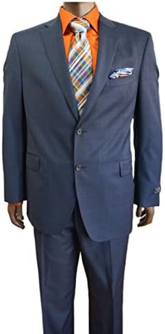 Jack Victor Blue Wool Deisgner Single Breasted 2 button Double Vent Suit "VERONA-CT" (44L)