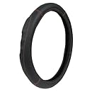 Custom Accessories 38453 Black with Orange Stitch Steering Wheel Cover with Racing Inserts