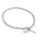 Sterling Silver Key and Heart Charms Diamond Bracelet 0.15 cttw 7 inch 41z Eqr9IfL. SL160 Sterling Silver Key and Heart Charms Diamond Bracelet 0.15 cttw 7 inch