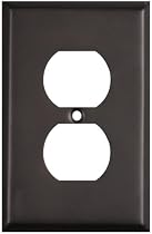 Stanley 824516 Home Designs Single Duplex Outlet Plate with Screws 4-Pack, Oil-rubbed Bronze #US10BL