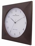 Precision MSF Radio controlled. Dark oak finish wood wall clock with full numbered dial