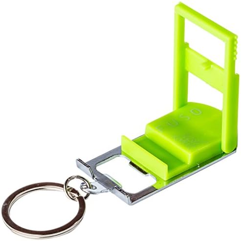 FUSO FUSOMLSSWB1-G Smart Multipurpose Keychain with LED Microlight, Smartphone Stand, Bottle Opener/Can Opener, Green