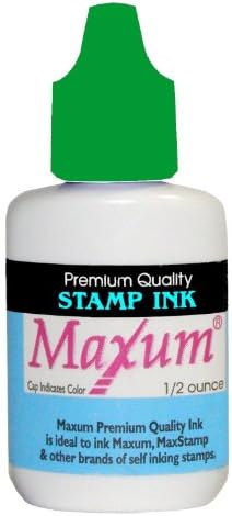Maxum Premium Quality Stamp Ink, 1/2 Oz. Bottle (Green)