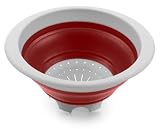 Progressive International 5 Quart Collapsible Colander Red and White