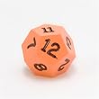 GameScience Opaque Precision Hot Orange d12 Dice, hand-inked
