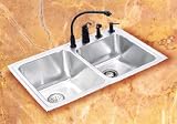 Elkay Gourmet Collection LGR33223 33 Top Mount Double Bowl Stainless Steel Sink with 18-Gauge, 10 Large Bowl Depth, Sound Guard Undercoating and Self-Rim: 3 Holes