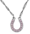 Pink Ice Lucky Horseshoe Necklace