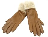 UGG Australia Shorty Leather Cashmere Gloves – Brown Small