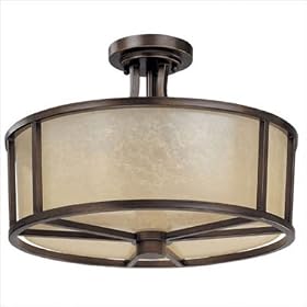 Longitude Semi Flush mount in Painted Bronze with Burnished Highlights by Thomas Lighting