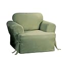 Room Essentials Cotton Duck T-Cushion Chair Slipcover - Sage Green