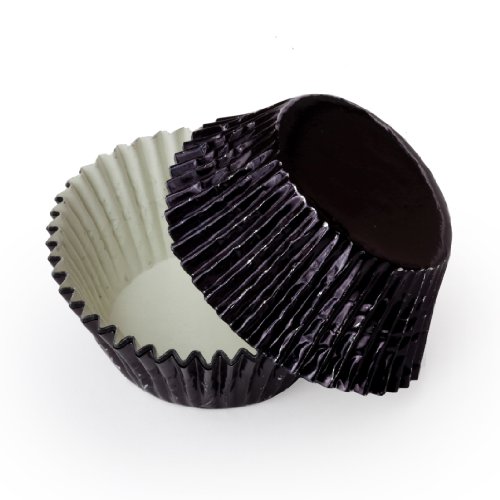 Dress My Cupcake Mini Black Foil Cupcake Liners