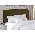 Roll Top Headboard with Mink Microsuede Slipcover and Chenille Slipcover