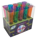 Set of 15 1.5oz Neon Blacklight Reactive Tube Shot Glasses-