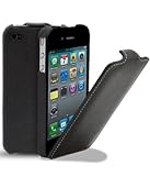 Melkco Luxe Jacka Black Handmade Leather Slimline Case for iPhone 4 / iPhone 4S