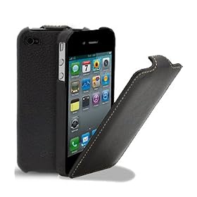 Melkco Luxe Jacka Black Handmade Leather Slimline Case for iPhone 4 / iPhone 4S