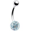 Solar Blue Crystal Tiffany Ball Belly Ring