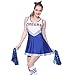 maboobie Women's Cheerleader Uniform Costume School Girls Musical Party Fancy Dress Outfit M Blue