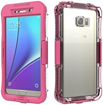 Galaxy Note 5 Waterproof Case, Note 5 Case,Jamesay Shockproof Dust Proof Snow Proof IP-68 Underwater Full Body Heavy Duty Protective Cover For Samsung Galaxy Note 5(Pink)