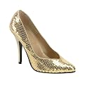 Adults' Sequin High-Heel Costume Shoes - Gold
