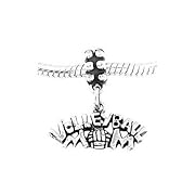 Sterling Silver Volleyball Mom Dangle Bead Charm